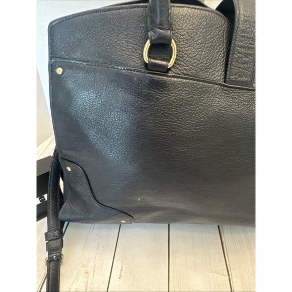 Coach Navy Mercer Leather Satchel Double Handles Crossbody Purse 14x10x5" VGUC* - Picture 5 of 10